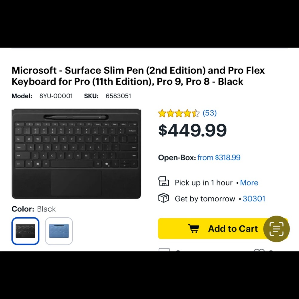 Microsoft Surface Slim Pen and Pro Flex Keyboard - Black